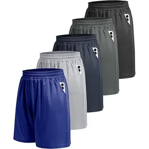 5 Pack Men's Quick-Dry Workout Shorts - Athletic Gym Running Shorts with Pockets, Lightweight Basketball & Training Shorts for Casual Wear