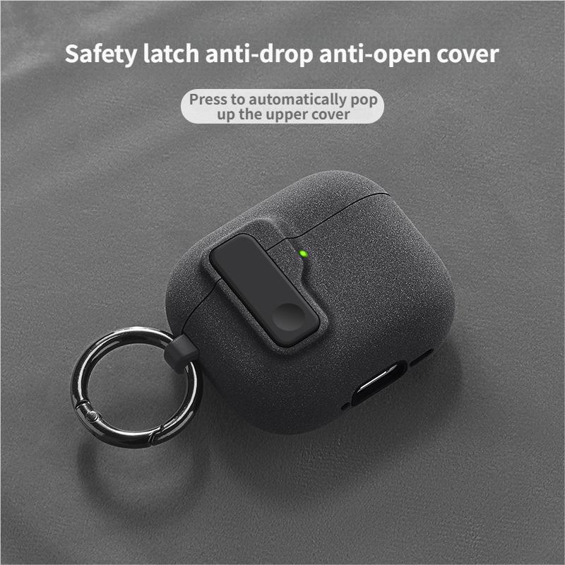 Accessories Suitable for AirPods 1/2/3/4 pro Cases with Safety Lock & Keychain - Secure Soft Cover for Wireless Charging, Button Access & Anti-Slip Grip