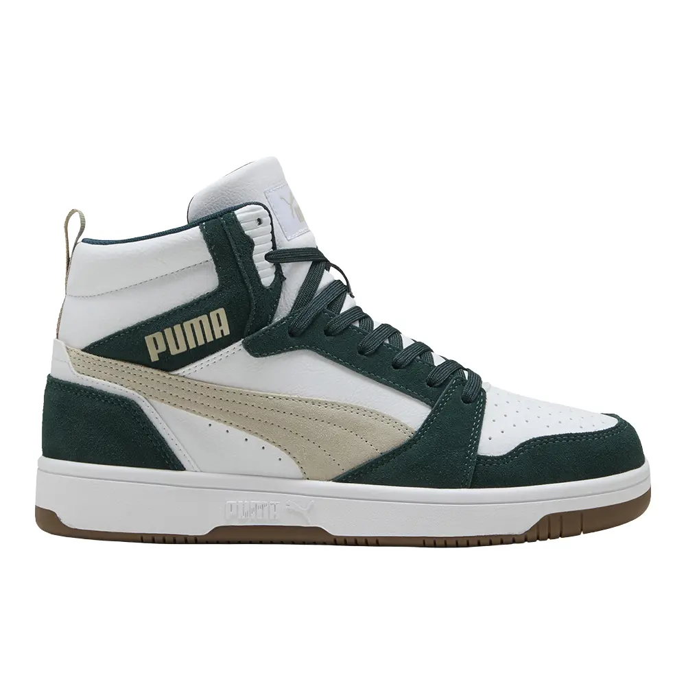 PUMA Mens Rebound V6 Suede High  Sneakers Shoes Casual - White