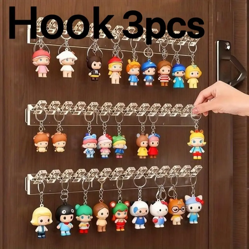 Wall-Mounted Transparent Acrylic Hanging Jewelry Hooks, Durable Polished Plastic Multi-Function Hooks, Space-Saving Minimalist Storage Solution, Storage Hooks Set, Wall Hooks For Hanging, Convenient Hook