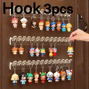 Wall-Mounted Transparent Acrylic Hanging Jewelry Hooks, Durable Polished Plastic Multi-Function Hooks, Space-Saving Minimalist Storage Solution