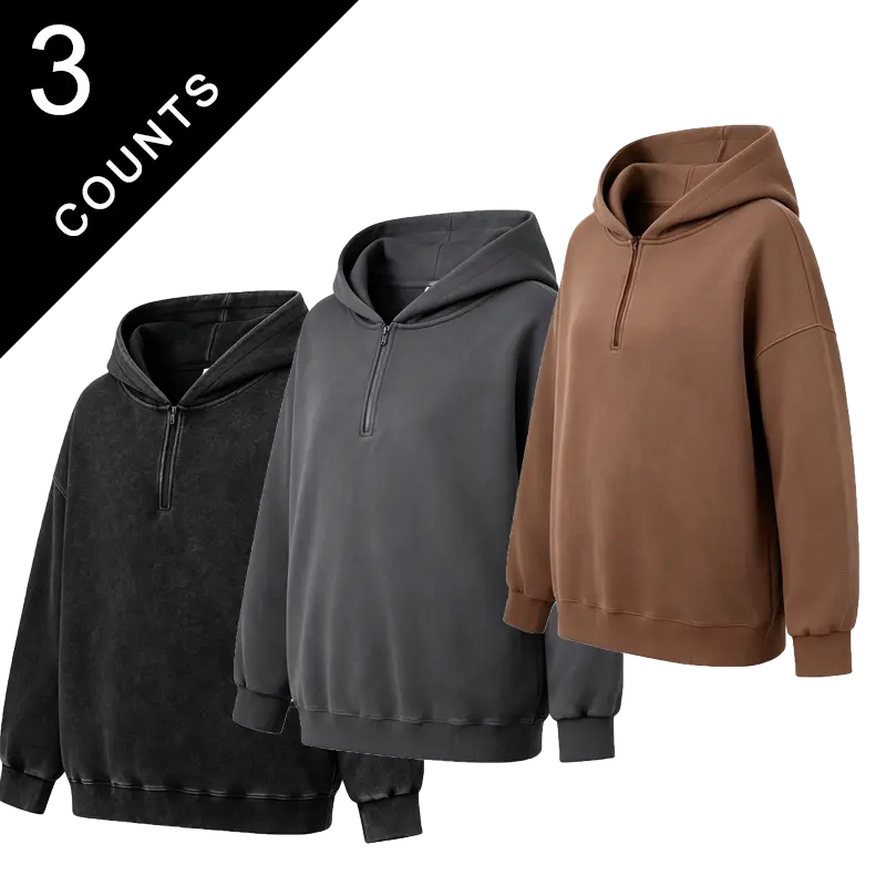 Men's Solid-Color Half-Zip Hooded Sweatshirt - Slim-Fit Menswear Long-Sleeve Casual Athletic Top, Suitable for Spring & Autumn Everyday Wear