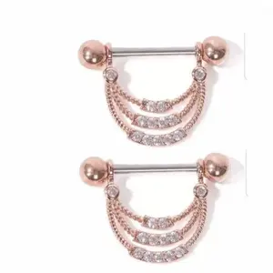 Rose gold nipple rings water drop nipple shield 14g nipple jewelry