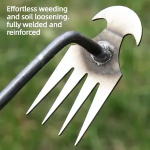 Multifunctional Root-Pulling Weeder Tool for Agriculture, New Model Manganese Steel Garden Weeding Rake, Loosening Soil & Removing Vegetable Roots