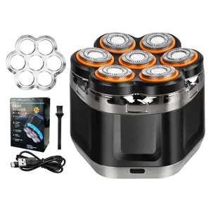 7 Head Electric Shaver for Men Bald Head Rotary Shaver Rechargeable Waterproof Wet Dry Smooth Close Shave