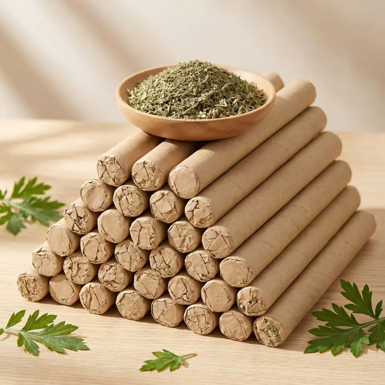 Organic Mugwort & Gastrodia Aromatherapy Sticks 10/20/30/50-Pack - Non-Toxic Home Fragrance Freshener, Mosquito Repellent, Sleep Aid Summer Essential Incense Herbs