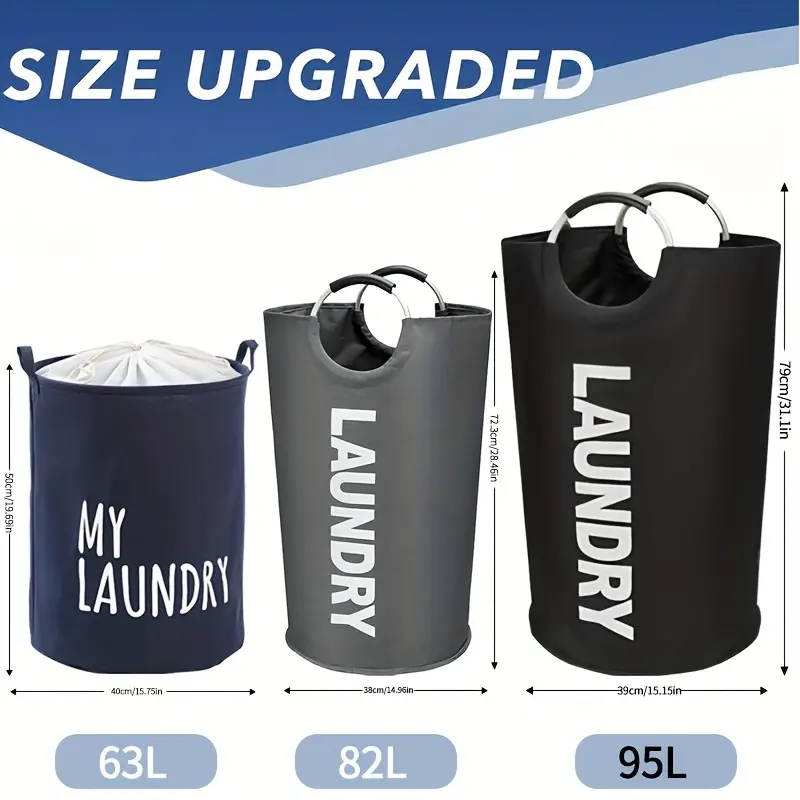 1Pcs/2Pcs Large Capacity Laundry Basket with Foldable Laundry Bag, Collapsible Clothes Hamper with Independent Stand Frame, Portable Laundry Storage Basket Organizer, Heavy Duty Clothes Storage Bin for Bedroom, Bathroom, Dorm, Home