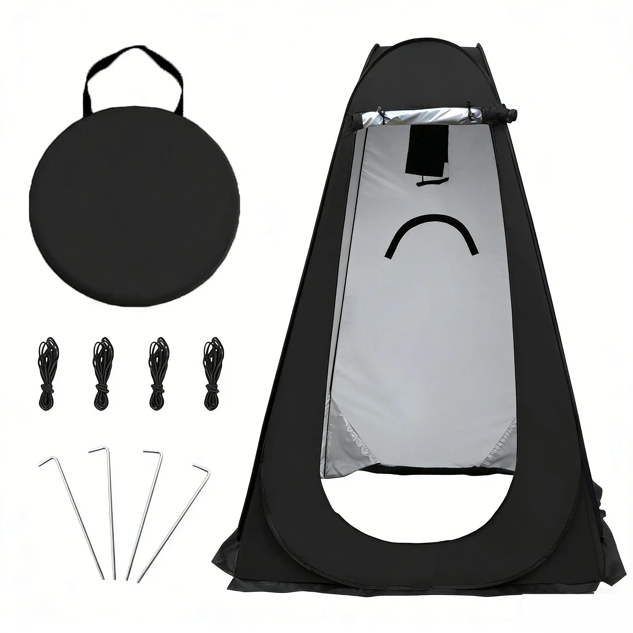 Pop Up Waterproof Outdoor Shower Tent Black 3.93ft×6.24ft H UV Rainproof Privacy Shelter Portable Dressing Changing Tent for Camping Beach Hiking Picnic Fishing RV Glamping Outdoor Travel Essential beach picnic fishing potty