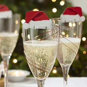 Nice Christmas Decorations For Home 10pcs Table Place Cards Christmas Santa Hat Wine Glass Decoration