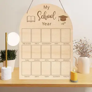 Wooden Hanging School Year Planner, 1 Count Back To School Season Classroom Decoration, Home Classroom Decorations, Room Decoration, Living Room Dining Room Decoration Sign