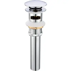 Pop Up Drain Stoper with Overflow for Bathroom Sink, Chrome Finished