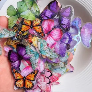 240pcs Butterfly Stickers, Large Capacity Mixed Set, Transparent Waterproof Stickers for Crafts, Scrapbooks, Diaries, Water Bottles, Laptops