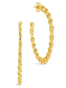 Rylan Flat Chain Hoop Earrings