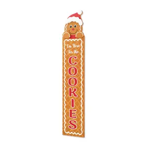 Glitzhome 42" Wood Gingerbread Man "Cookies"Porch Sign
