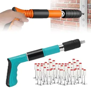 Manual Mini Steel Nail Gun with Nails,5 Gears Power Adjustment,Integrated Air Nailer for Concrete & Woodworking.