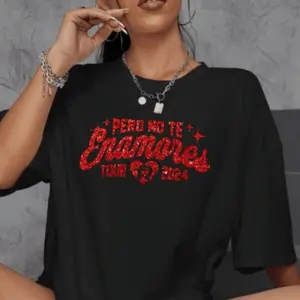 Fuerza Regida Shirt, Jop Red Glitter Shirt Pero No Te Enamores Tour Graphic Tees Streetwear Mexico Corridos Unisex Shirt Unisex Cotton Tees,