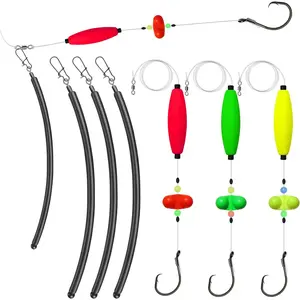 6PCS Catfish Rigs Kit Santee Rig with Catfish Float Rattler Dragging Weights Catfishing Tackle Circle Hook Size 5/0 8/0 Weight Size 2OZ/3OZ/4OZ