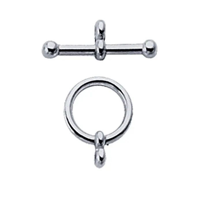 Argentium Silver Ball-End Toggle Clasp, 14.8mm