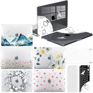 HOMEYA Case Compatible with MacBook Air 13" M4 A3240 M3 A3113 M2 A2681 Sturdy Laptop Hard Protective Shell Crystal Case+Keyboard Skin Cover + Screen Protector, Crystal Clear / Black