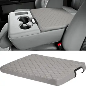 Center Console Cover Compatible with 2011-2016 Ford F250 F350 F450, 2011-2014 F150 with Jump Seat Console Leather Armrest Cover Center Console Cushion, Gray (Jump Seat Only)