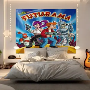 Home Decor Futurama Cartoon Rug, Fashion Room Flag, Living Room Bedroom Office Unique Wall Art, Teenager and Adult Gift, Wall Tapestry