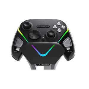 AJAZZ GP100 game controller with full Hall linear joystick, six axis motion sensing, Hall dual cut trigger, one click switching, all mechanical buttons, delicate vibration sensing, macro programming keys, 1000 Hz return rate, RGB e-sports game, male gift