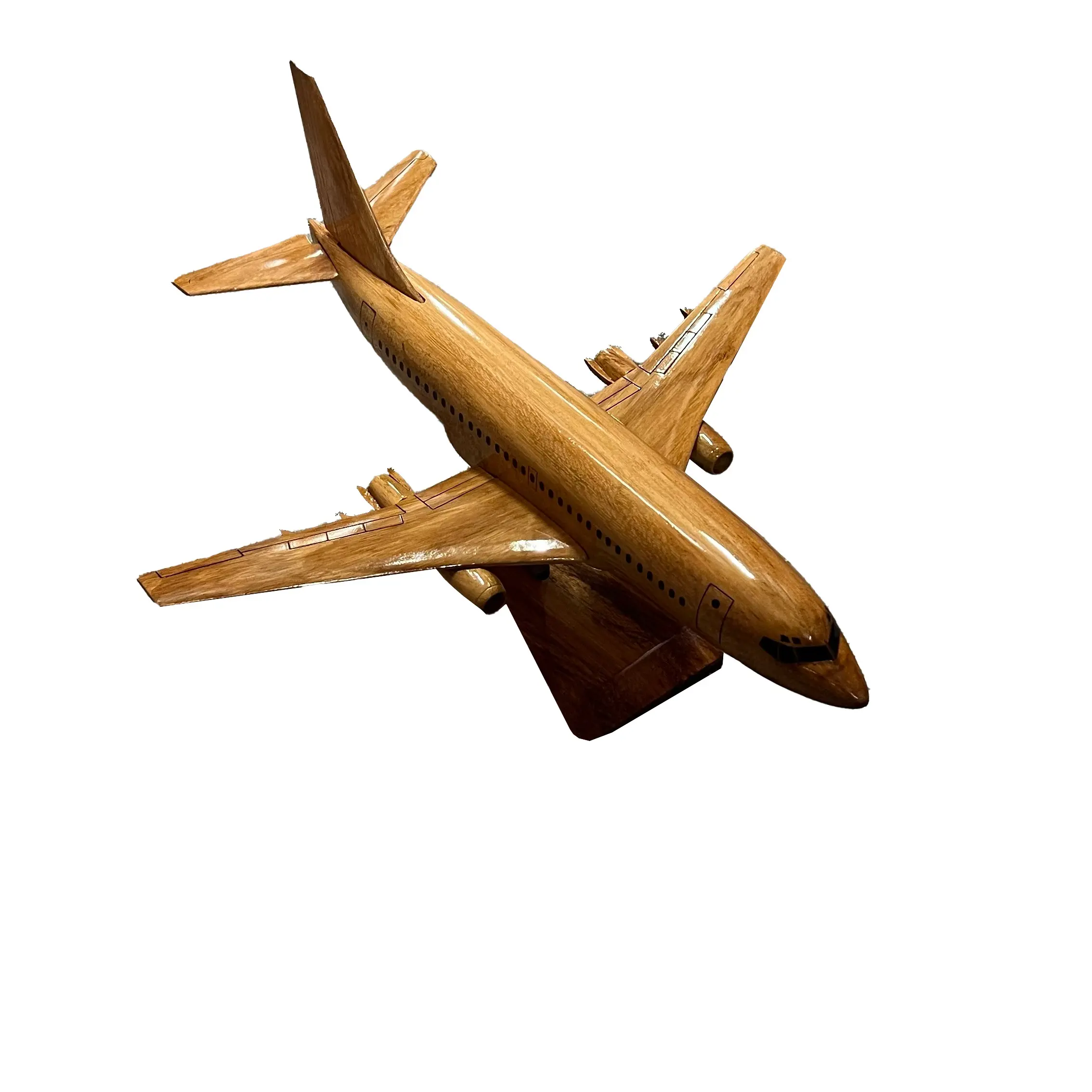 Boeing 737 Mahogany Wood Desktop Airplane Model