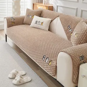 Solid Color Sofa Cover, 1 Count Non-slip Sofa Slipcover, Dustproof Sofa Protector, Soft Sofa Protector, Sofa Protective Decorative Cover for Home Living Room #TOP PICKS