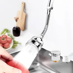 Faucet Sprayer Attachment，Kitchen Faucet Head Replacement 360° Rotatable 3-Speed Faucet Extender with Universal Aluminum Adapter for Kitchen Sink