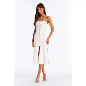 Main One Denim Midi Dress - White