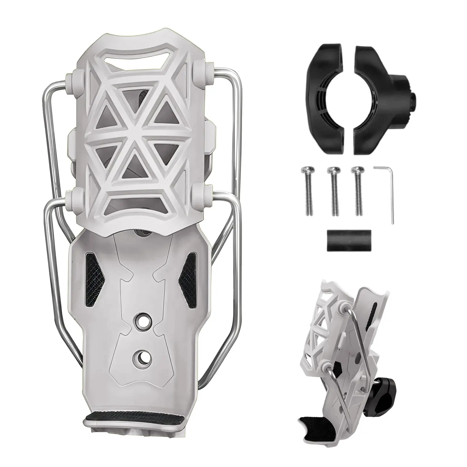 Self Adjusting Cup Holder for Motorcycle, Adaptive Cycling Bottle Holder, 360° Rotation Can Adjusted to Any Angle, Automatic Clamping & Lattice Design for Any Motorcycle, ATV ect
