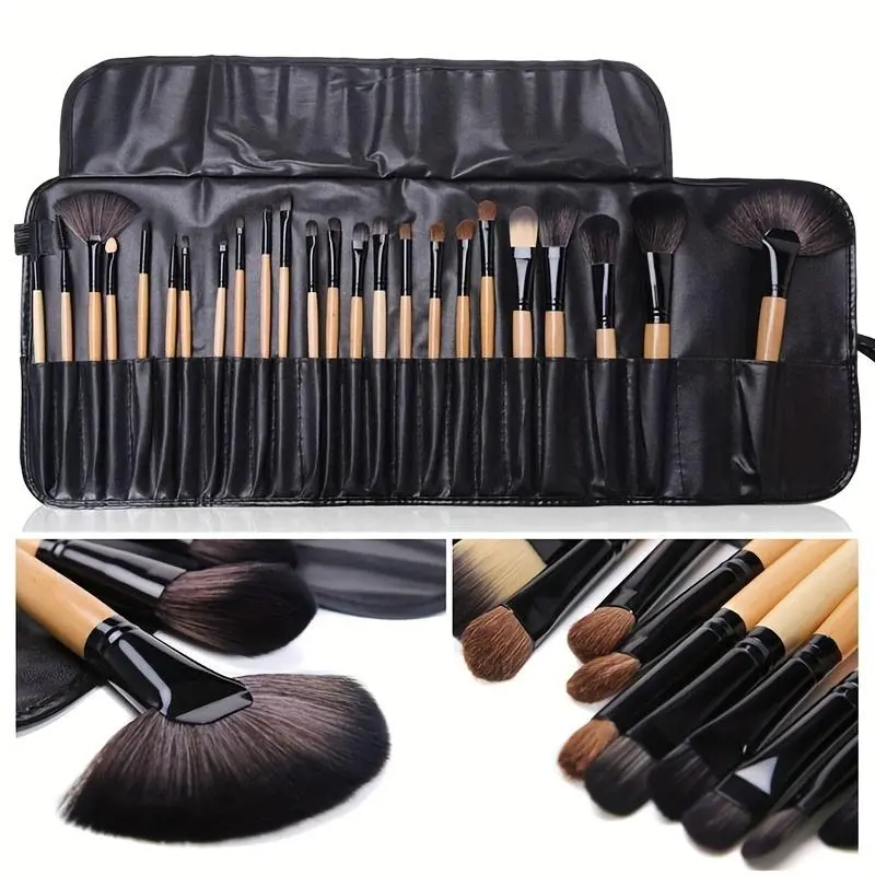 Professional Makeup Brush Set with Storage Bag, 24pcs/set Soft Bristles Makeup Brushes for Foundation, Eyeshadow, Blending, Makeup Accessories, Cosmetic Brush Set, Makeup Brush Kit, Makeup Brushes Kits, Cosmetics Brush, Beauty Brush Set