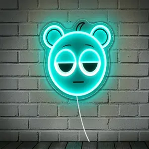 Wall-Mounted Bear Neon Light, USB-Powered Dimmable Acrylic Decor, Ideal for Bedroom, Kids Room, Party Atmosphere