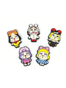 5pcs Cartoon Crying Doll Shoe Decorations, Cute PVC Accessories for Sandals, Bags, Slides, Beach Bags, Party Gifts for All Seasons