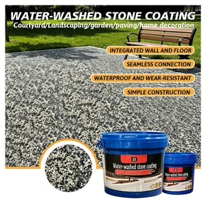 Epoxy Sand Floor Paint  Luxury Stone Texture Paint Washable Sand Floor Epoxy No-Rinse Home Improvement Water Washed Stone Coating
