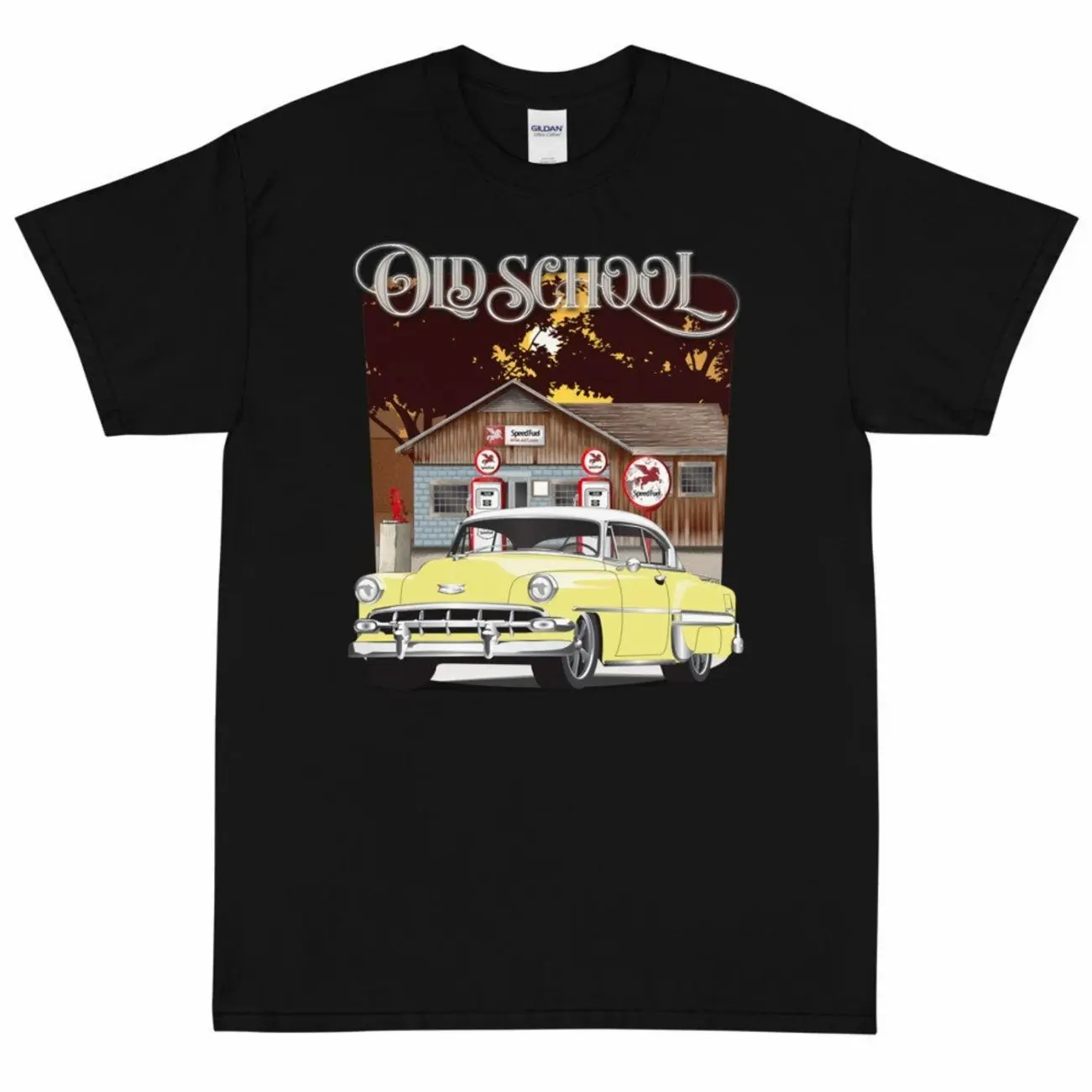 1954 Yellow Bel Air Old School T-Shirt Sweatshirt Hoodie, Car Enthusiast and Fans Gift