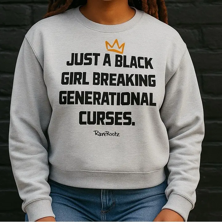 Black Girl Graphic Sweater - Casual Comfortable Pullover for Women
