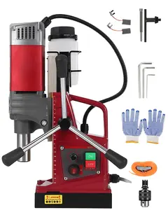 Mag Drill Press, 2 in Boring Diameter, 820 RPM, 2922 Lbf/14000N, 1550W, Portable Magnetic Drill Kits with Adapter & 10-Speed, Double Dovetail, Electric Drilling Machine for Home Industry