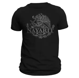 Nayarit Mexico Eagle Emblem Mexican T-Shirt, Unique Mexican Heritage Tee for Casual Everyday Style, Gift For Men, Full Sizes, Full Colors, Model 2