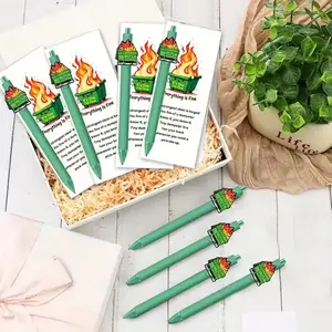 10pcs Trash Can Flame Pen Set, Funny Ballpoint Pens and Bookmarks, Thanksgiving Christmas Gift, Teacher Student Support, Office Supplies