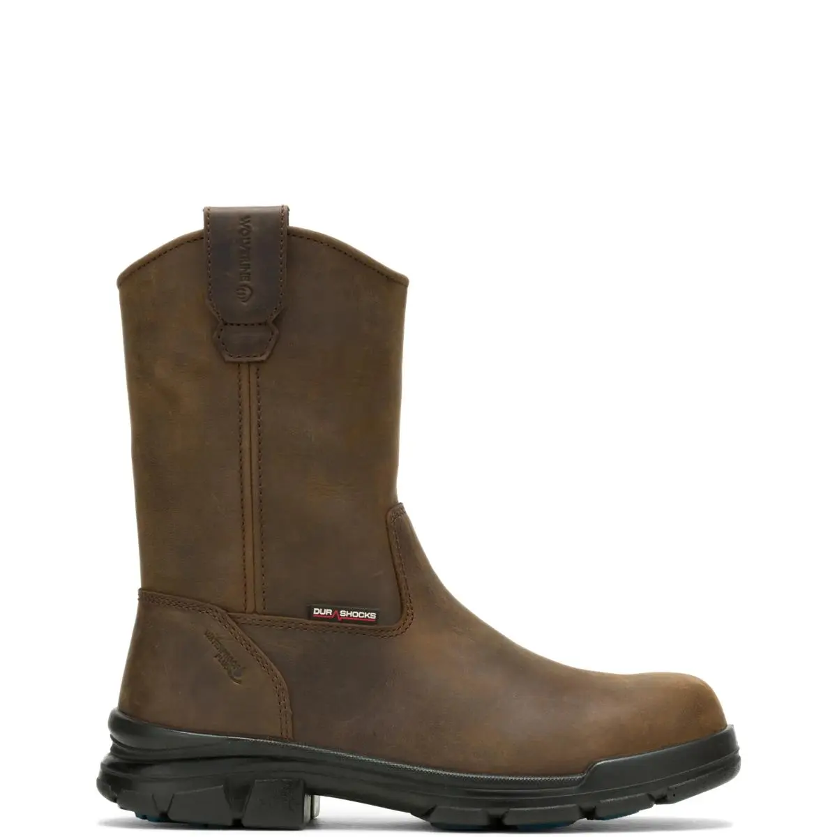 Men's Wolverine DuraShocks SR Icon Wellington CarbonMax Safety Toe Work Boot - 6 in, Composite Toe, Leather, Nylon, Mesh, Closed, Breathable, Waterproof, Dual Density Polyurethane