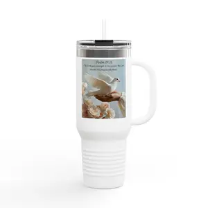 Psalm-Inspired Insulated Travel Mug, 40oz - Perfect for Coffee Lovers, Inspirational Gift for Everyday Use, Travel & Faith