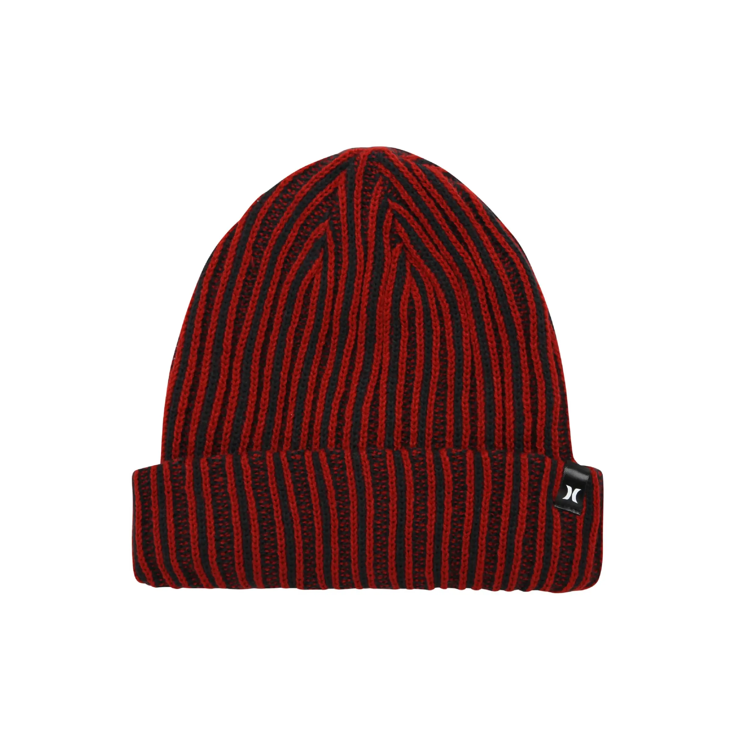 Hurley Mens Beanie - Two Tone Double Layered Cable Knit Acrylic Beanie for Men - Deep Fit Winter Hat Beanies for Men