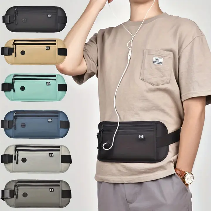 New Sport Running Fanny Pack Outdoor Multifunction Fitness Bag Large Capacity Waterproof Close-Fitting Mobile Phone Waist Bag