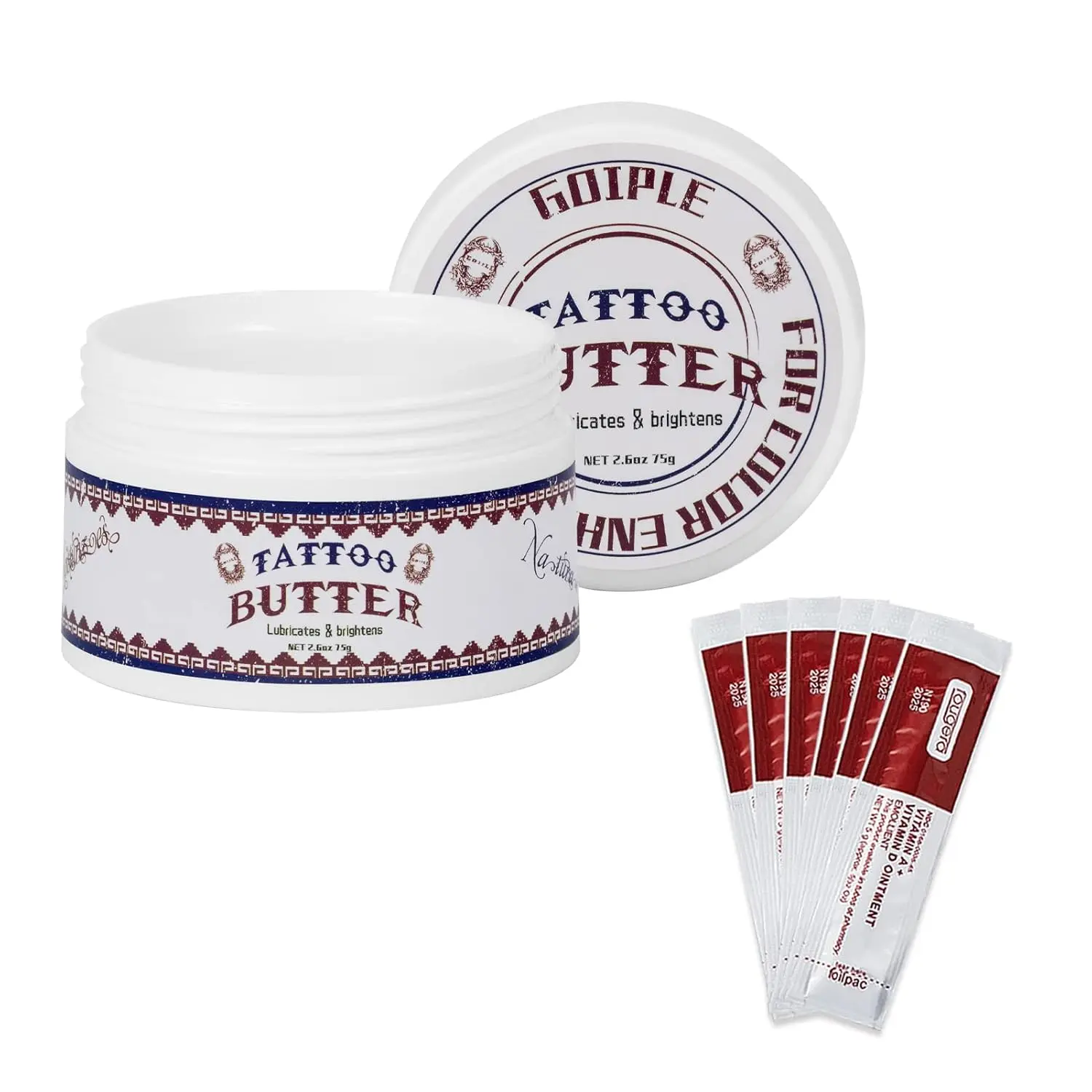 Tattoo Aftercare 2.6oz Cream for Before, During, and After Tattoo Process - Scar Repair, Gel, and Protective Balm for New & Older Tattoos Liptattoo