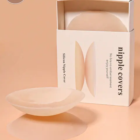 【Black Friday】4Pcs Summer Women's Ultra-Thin Invisible Nipple Covers, Strapless Sticky Silicone Bras, Underwear Accessories, Suitable for Travel, Home, Wedding Dress