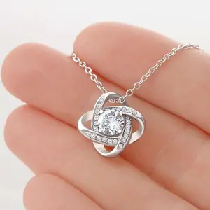 Love Knot Necklace, Christmas gift for daughter, Daughter Christmas Gift from Mom, Jewelry Xmas Gift, Daughter Gift Necklacer, Anniversary Gift, Necklace Jewelry With Message Card & Box