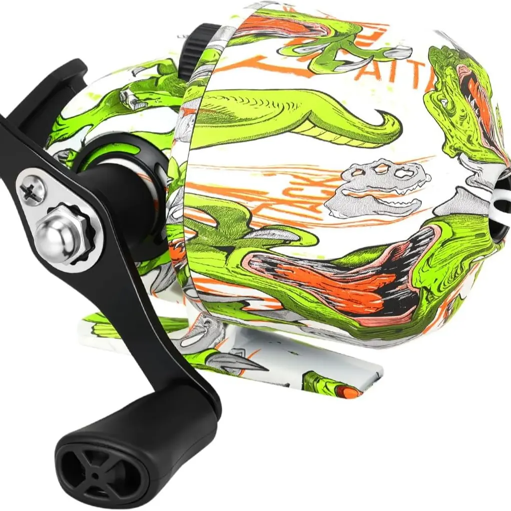Sougayilang Spincast Fishing Reel, Size 30 Reel, Right or Left-Hand Retrieve, 3.9:1 Gear Ratio, Pre-spooled with Fishing Line