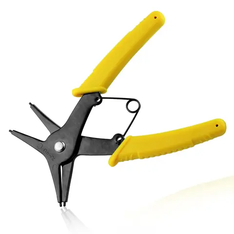 2 in 1 Snap Ring Pliers Internal External Circlip Pliers Straight Lock Ring Pliers for Ring Remover Retaining, Dual-purpose Retaining Ring Plier C-clip Plier for 10mm-40mm Diameter Snap Ring