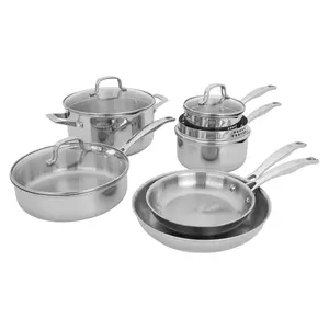 Henckels Clad H3 10-pc Stainless Steel Cookware Set Henckels Clad H3 10-pc Stainless Steel Cookware Set